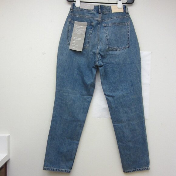 New Everlane The Curvy 90s Cheeky Straight Jean Sz 28x29 Blue 100% Organic Ctton - Picture 4 of 15